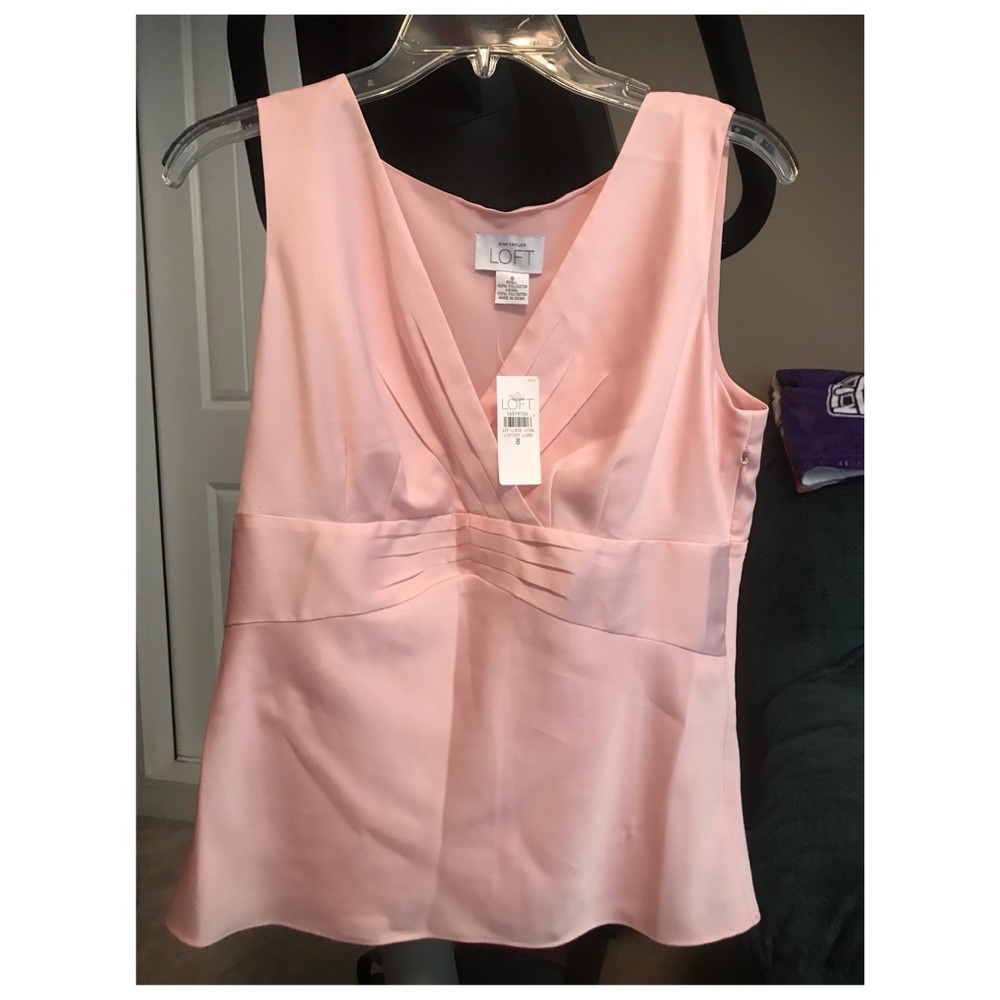 NWT, Loft, sleeveless blouse, size 8, pink